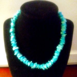 J191 Pretty Teal Shell Necklace